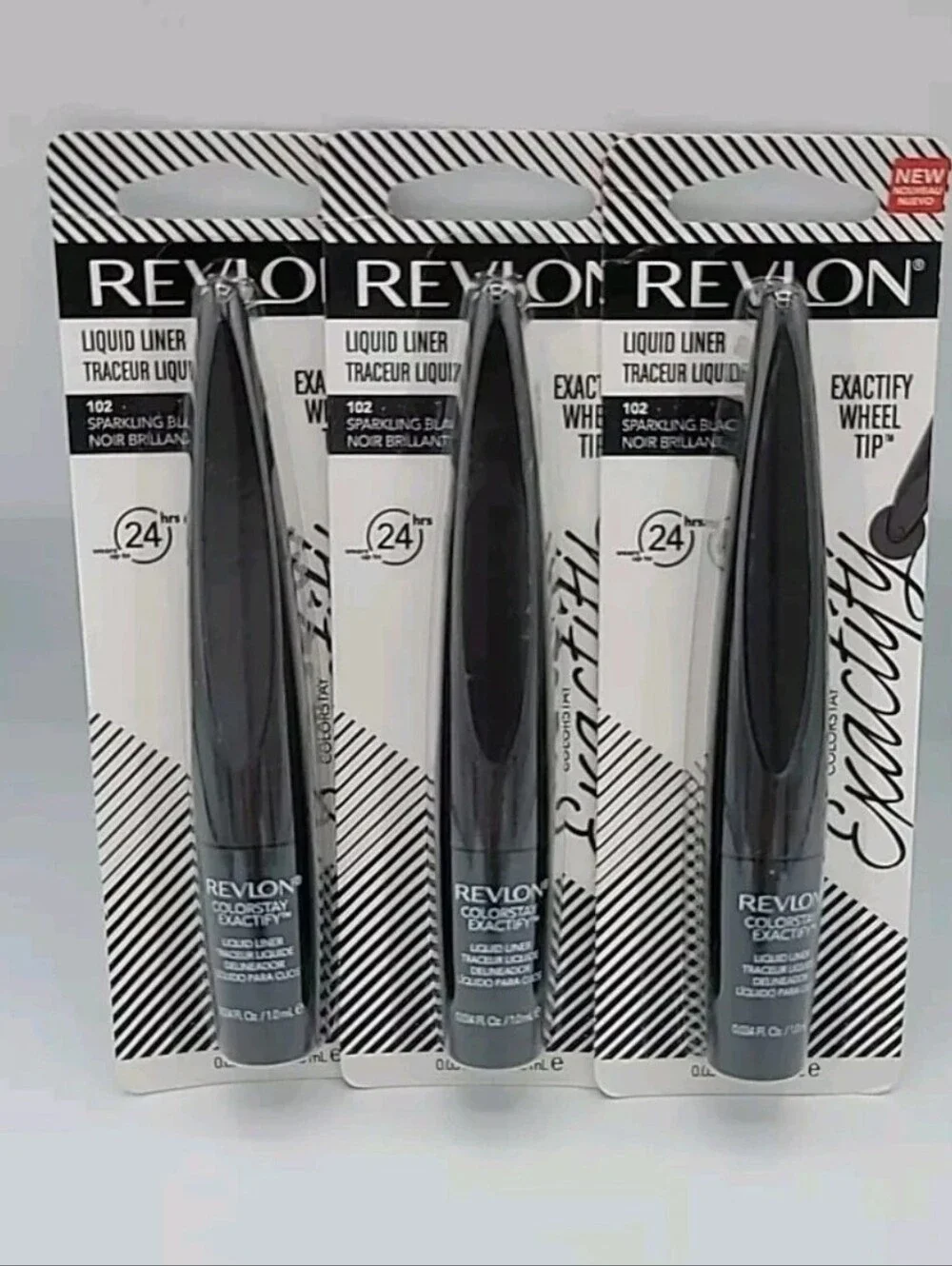 NWT 3x Revlon ColorStay Exactify Liquid Liner 102 Sparkling Black 0.03 fl oz Ea